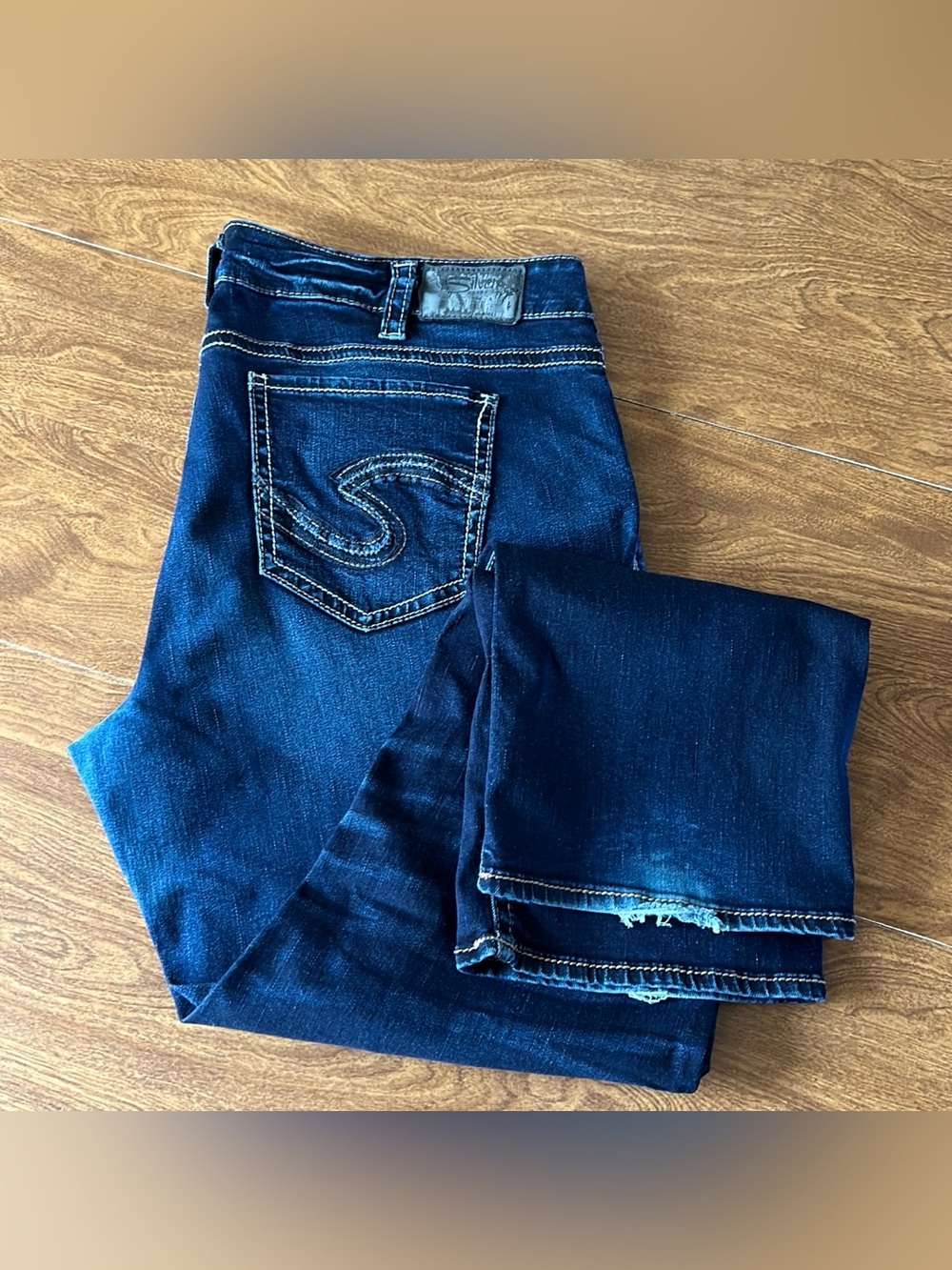 Silver Jeans Co. Dark Wash Suki Straight Western Glove Denim Jeans Plus Size 22
